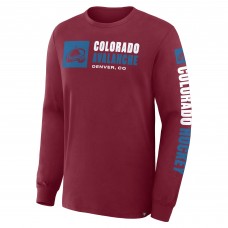 Футболка с длинным рукавом Colorado Avalanche Fanatics Burgundy Goal Crease Legacy
