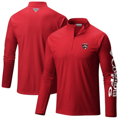 Пуловер Florida Panthers Columbia Red Terminal Tackle Omni-Wick Raglan