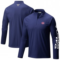 Кофта на короткой молнии Montreal Canadiens Columbia Navy Terminal Tackle Omni-Wick Raglan Кофта на короткой молнии Montreal Canadiens Columbia Navy Terminal Tackle Omni-Wick Raglan