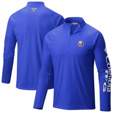New York Islanders Columbia Royal Terminal Tackle Omni-Wick Raglan Quarter-Zip Top