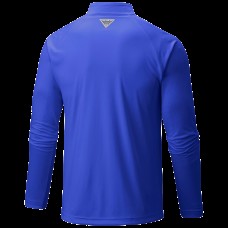 Кофта на короткой молнии New York Rangers Columbia Blue Terminal Tackle Omni-Wick Raglan