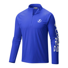 Пуловер Tampa Bay Lightning Columbia Blue Terminal Tackle Omni-Wick Raglan