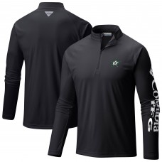 Dallas Stars Columbia Black Terminal Tackle Omni-Wick Raglan Quarter-Zip Top