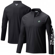 Dallas Stars Columbia Black Terminal Tackle Omni-Wick Raglan Quarter-Zip Top