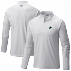 Dallas Stars Columbia White Terminal Tackle Omni-Wick Raglan Quarter-Zip Top
