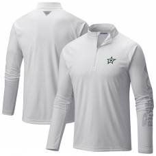 Dallas Stars Columbia White Terminal Tackle Omni-Wick Raglan Quarter-Zip Top