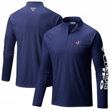 Columbus Blue Jackets Columbia Navy Terminal Tackle Omni-Wick Raglan Quarter-Zip Top