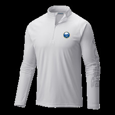 Buffalo Sabres Columbia White Terminal Tackle Omni-Wick Raglan Quarter-Zip Top