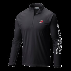 Carolina Hurricanes Columbia Black Terminal Tackle Omni-Wick Raglan Quarter-Zip Top Carolina Hurricanes Columbia Black Terminal Tackle Omni-Wick Raglan Quarter-Zip Top
