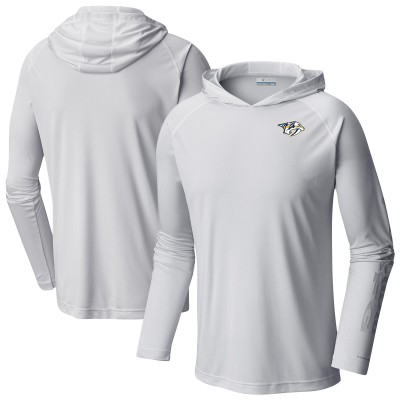 Nashville Predators Columbia White Terminal Tackle Omni-Shade Raglan Pullover Hoodie