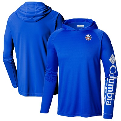 New York Islanders Columbia Royal Terminal Tackle Omni-Shade Raglan Pullover Hoodie