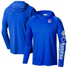 Толстовка New York Rangers Columbia Blue Terminal Tackle Omni-Shade Raglan