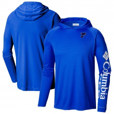 St. Louis Blues Columbia Blue Terminal Tackle Omni-Shade Raglan Pullover Hoodie