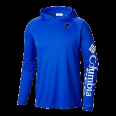 St. Louis Blues Columbia Blue Terminal Tackle Omni-Shade Raglan Pullover Hoodie