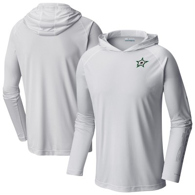 Dallas Stars Columbia White Terminal Tackle Omni-Shade Raglan Pullover Hoodie