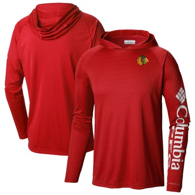 Толстовка Chicago Blackhawks Columbia Red Terminal Tackle Omni-Shade Raglan
