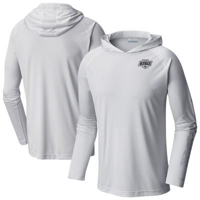 Los Angeles Kings Columbia White Terminal Tackle Omni-Shade Raglan Pullover Hoodie