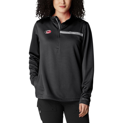 Женская Куртка Carolina Hurricanes Columbia Black Skiff Guide Fleece Omni-Shade Quarter-Zip
