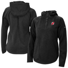 Женская толстовка New Jersey Devils Columbia Black Sweater Weather Quarter-Snap Женская толстовка New Jersey Devils Columbia Black Sweater Weather Quarter-Snap