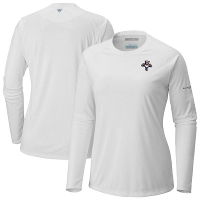 Женская футболка с длинным рукавом Florida Panthers Columbia White Omni-Shade Tidal Tee II Raglan