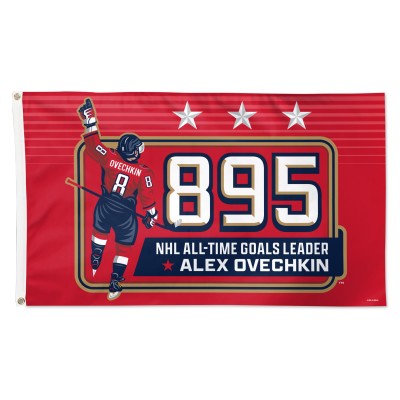 Washington Capitals Alexander Ovechkin WinCraft NHL All-Time Leading Goal Scorer 3 x 5 One-Sided Deluxe Flag