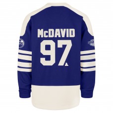 Edmonton Oilers Connor McDavid 47 Royal Player Name & Number Sweep Check Eternal Lacer Sweatshirt