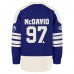 Edmonton Oilers Connor McDavid 47 Royal Player Name & Number Sweep Check Eternal Lacer Sweatshirt