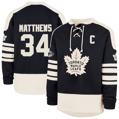 Toronto Maple Leafs Auston Matthews 47 Navy Player Name & Number Sweep Check Eternal Lacer Sweatshirt
