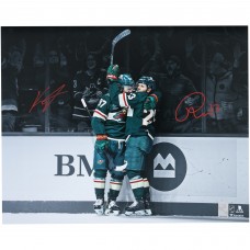 Kirill Kaprizov & Marco Rossi Minnesota Wild Autographed Fanatics Authentic 16 x 20 Spotlight Celebration Photograph