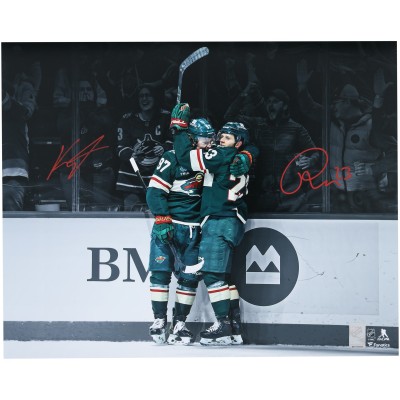 Kirill Kaprizov & Marco Rossi Minnesota Wild Autographed Fanatics Authentic 16 x 20 Spotlight Celebration Photograph