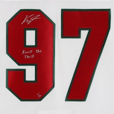 Игровая джерси Kirill Kaprizov Minnesota Wild Autographed Fanatics Authentic White adidas Authentic with Kirill The Thrill Inscription - Limited Edition of 10