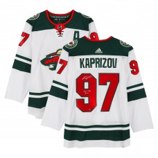 Игровая джерси Kirill Kaprizov Minnesota Wild Autographed Fanatics Authentic White adidas Authentic with Kirill The Thrill Inscription - Limited Edition #10/10