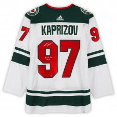 Игровая джерси Kirill Kaprizov Minnesota Wild Autographed Fanatics Authentic White adidas Authentic with Kirill The Thrill Inscription - Limited Edition #10/10
