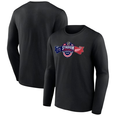 Футболка с длинным рукавом Detroit Red Wings vs. Columbus Blue Jackets 2025 NHL Stadium Series Matchup - Black