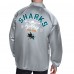 San Jose Sharks Starter Gray Retro Logo Raglan Coaches Full-Snap Jacket