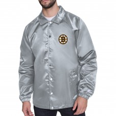 Бомбер Boston Bruins Starter Gray Retro Logo Raglan Coaches