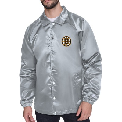Бомбер Boston Bruins Starter Gray Retro Logo Raglan Coaches