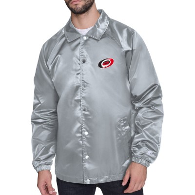 Куртка на кнопках Carolina Hurricanes Starter Gray Retro Logo Raglan Coaches