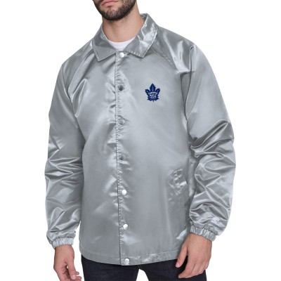 Куртка на кнопках Toronto Maple Leafs Starter Gray Retro Logo Raglan Coaches