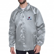 Colorado Avalanche Starter Gray Retro Logo Raglan Coaches Full-Snap Jacket Colorado Avalanche Starter Gray Retro Logo Raglan Coaches Full-Snap Jacket