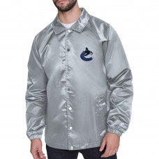 Vancouver Canucks Starter Gray Retro Logo Raglan Coaches Full-Snap Jacket