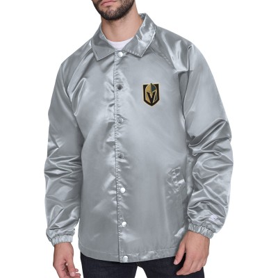 Куртка на кнопках Vegas Golden Knights Starter Gray Retro Logo Raglan Coaches