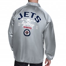 Бомбер Winnipeg Jets Starter Retro Logo Raglan Coaches - Gray Бомбер Winnipeg Jets Starter Retro Logo Raglan Coaches - Gray