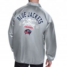 Columbus Blue Jackets Starter Retro Logo Raglan Coaches Full-Snap Jacket - Gray