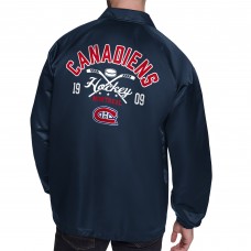 Montreal Canadiens Starter Navy Retro Logo Raglan Coaches Full-Snap Jacket