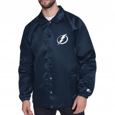 Tampa Bay Lightning Starter Navy Retro Logo Raglan Coaches Full-Snap Jacket