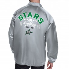 Dallas Stars Starter Gray Retro Logo Raglan Coaches Full-Snap Jacket