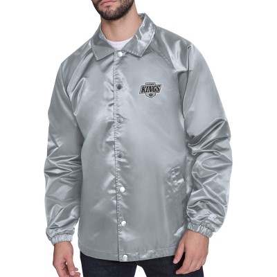 Los Angeles Kings Starter Gray Retro Logo Raglan Coaches Full-Snap Jacket
