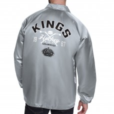 Los Angeles Kings Starter Gray Retro Logo Raglan Coaches Full-Snap Jacket