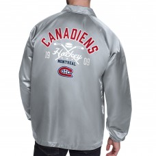 Montreal Canadiens Starter Gray Retro Logo Raglan Coaches Full-Snap Jacket